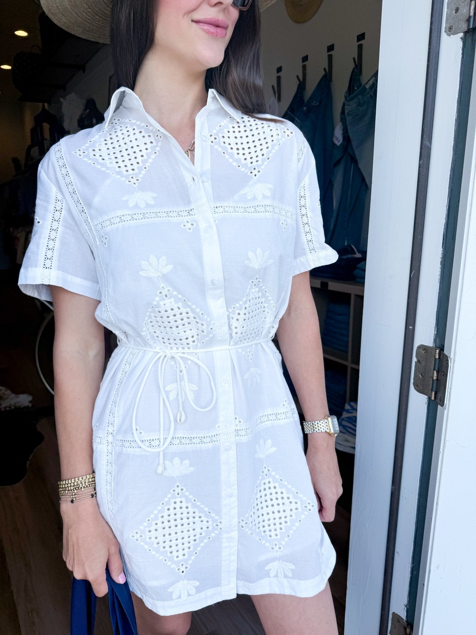 Annabelle Eyelet Dress - Elk + Elm