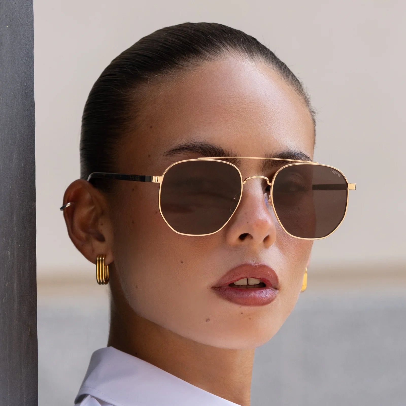 Austin Unisex Sunglasses - Gold/Brown - Elk + Elm
