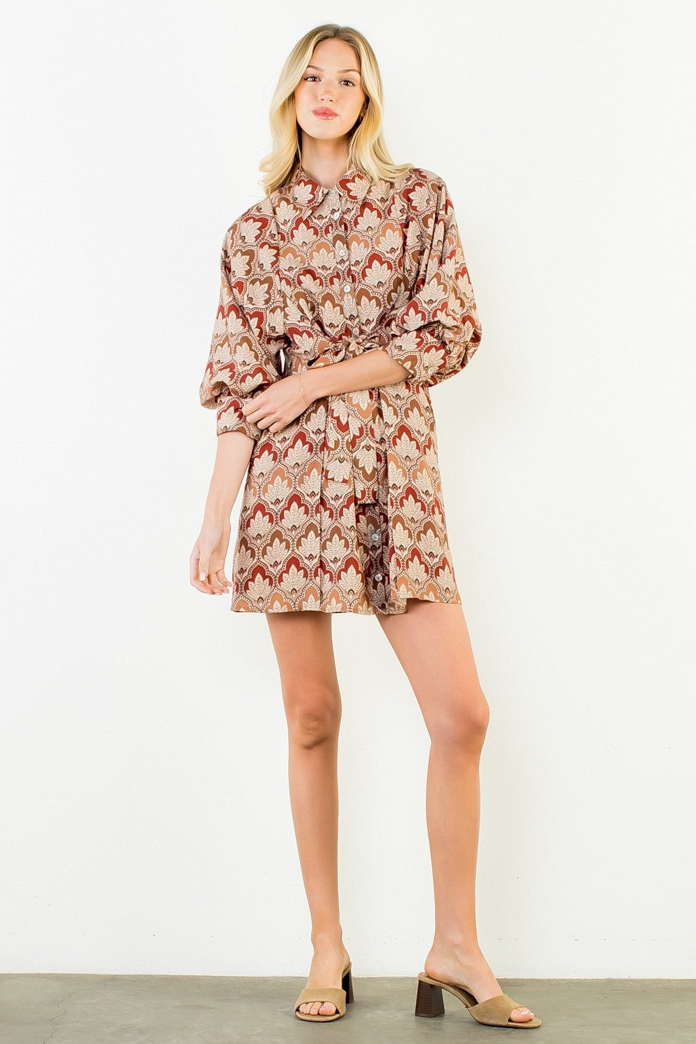 Autumn Tapestry Shirt Dress - Elk + Elm