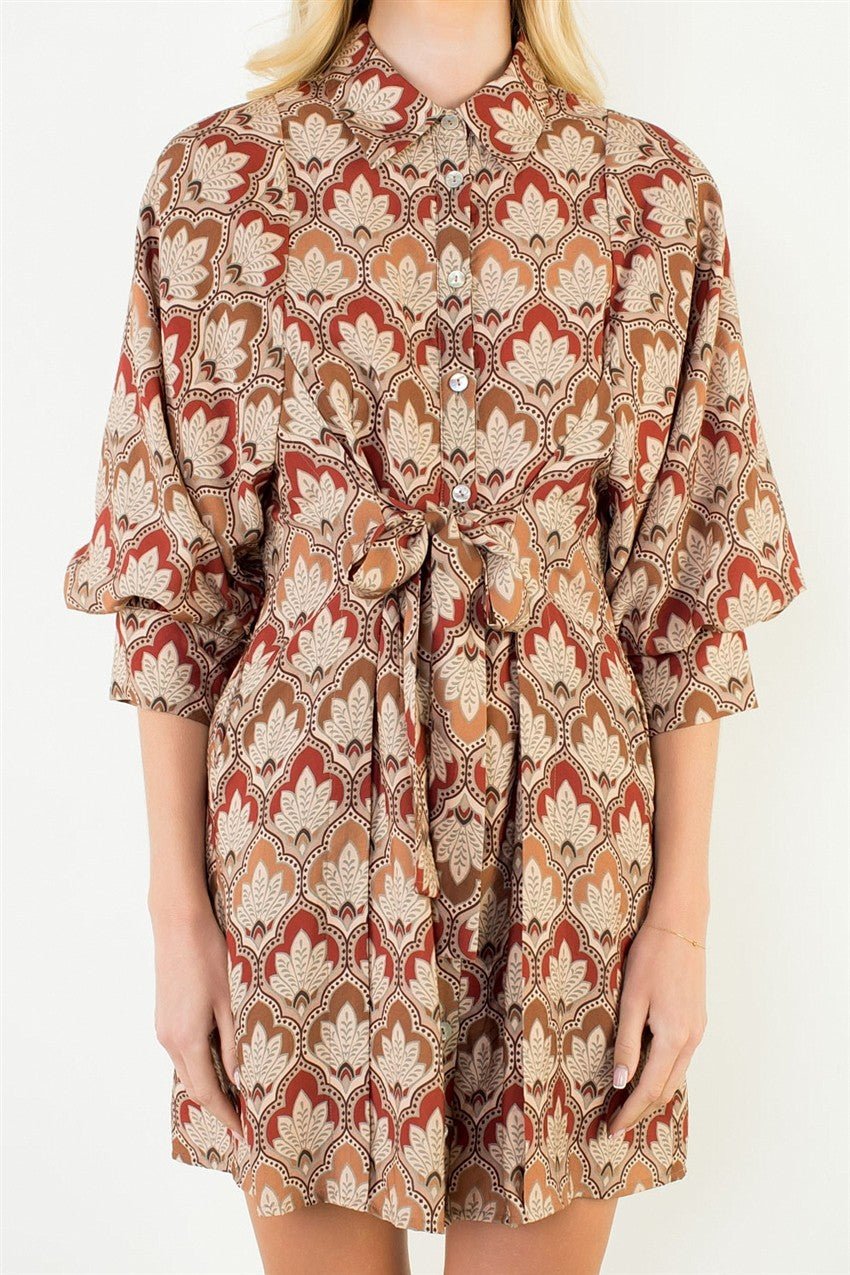 Autumn Tapestry Shirt Dress - Elk + Elm