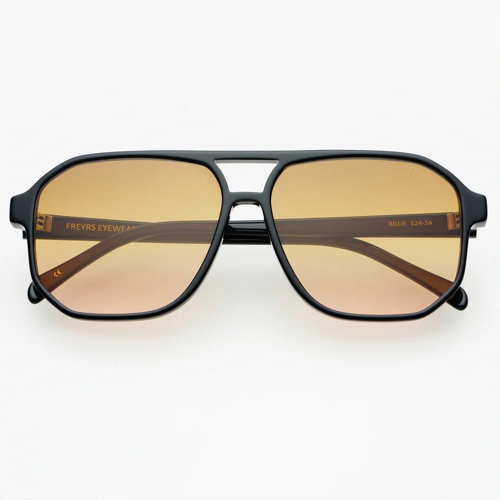 Billie Unisex Aviator Sunglasses - Black/Brown - Elk + Elm