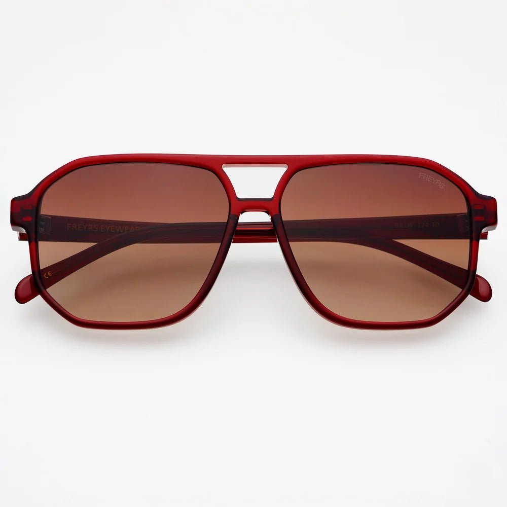Billie Unisex Aviator Sunglasses - Dark Cherry - Elk + Elm