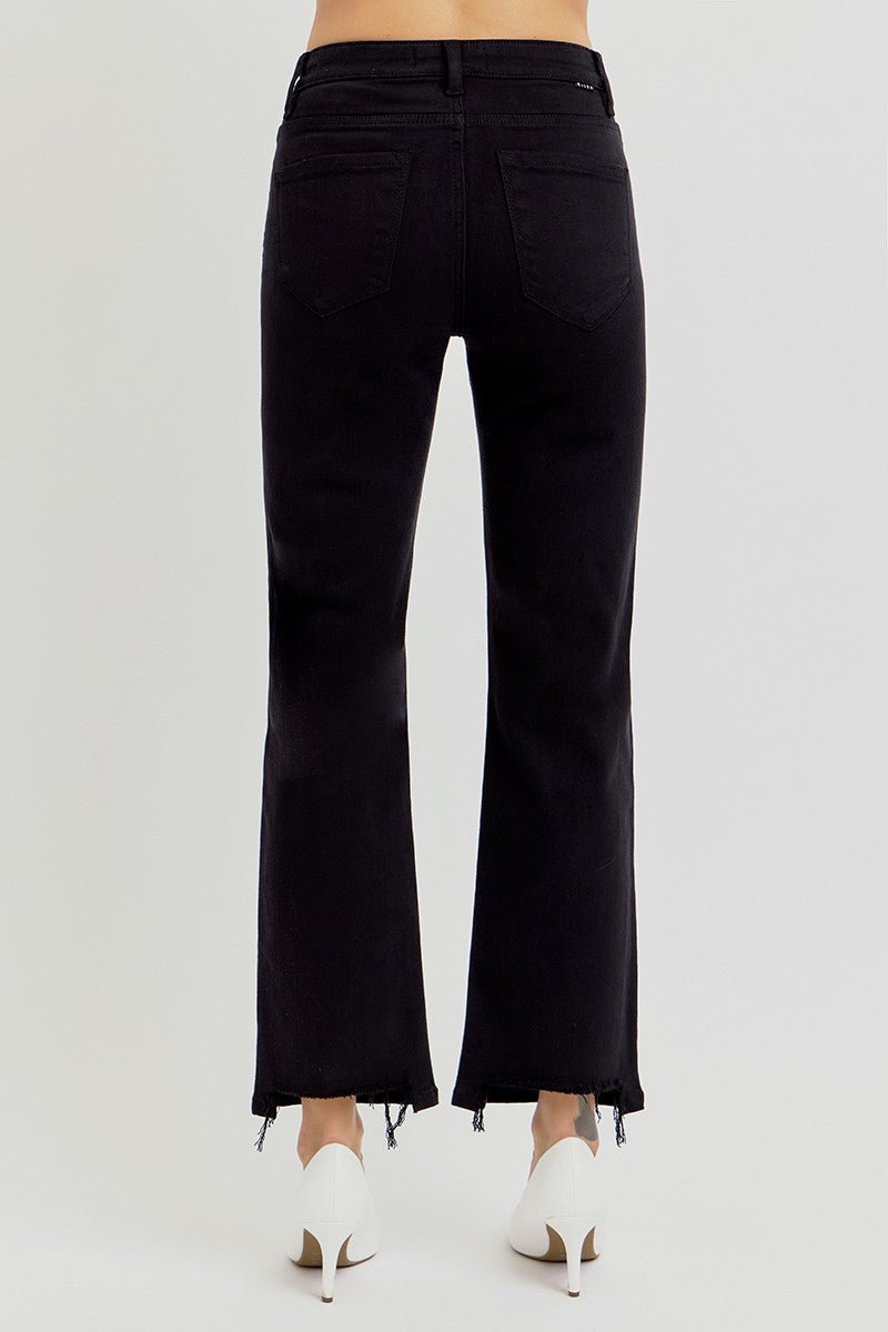 Black Cropped High Rise - Straight - Elk + Elm