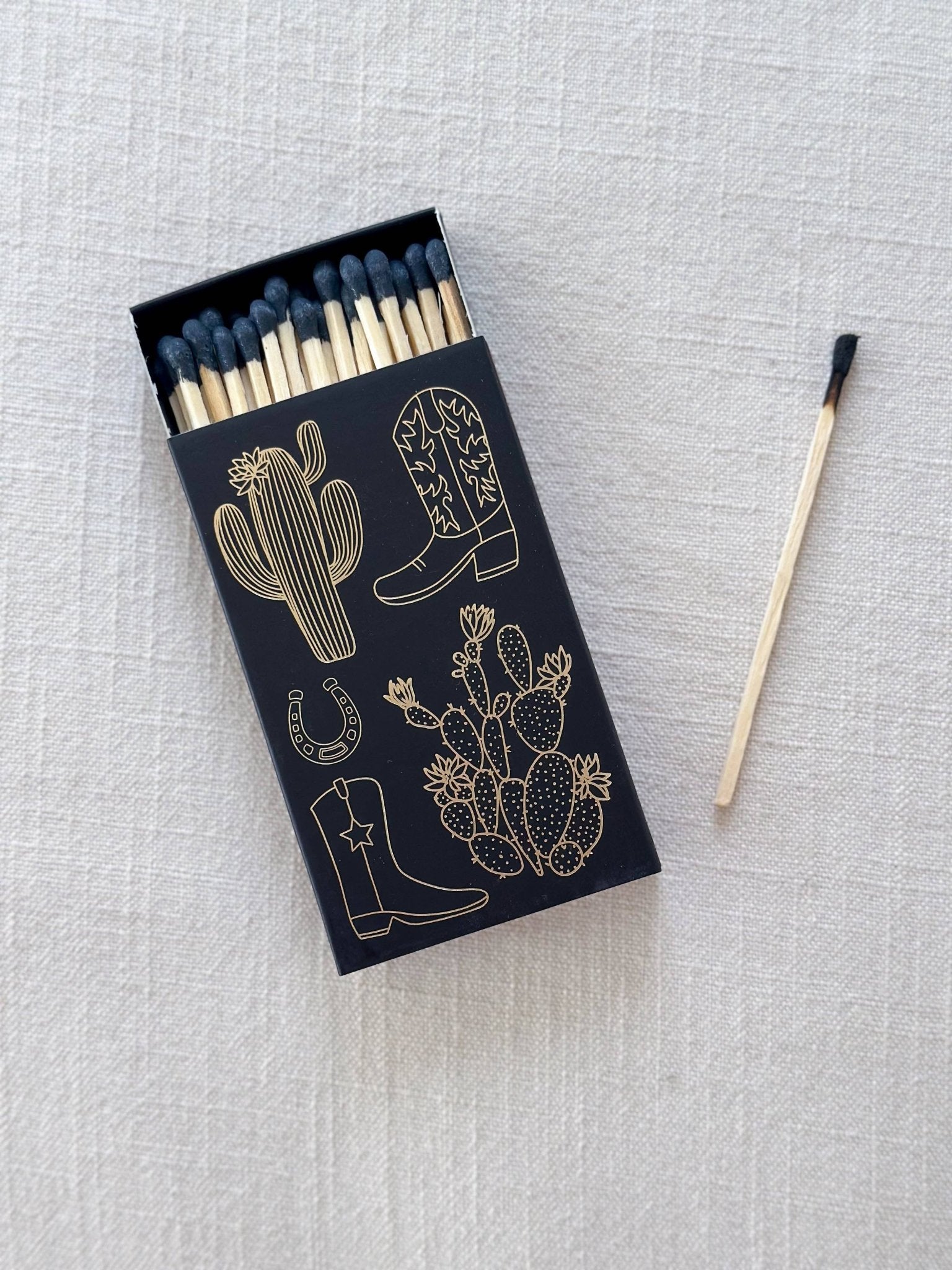 Black Oversized Cowboy Boot & Cactus Matches - Elk + Elm