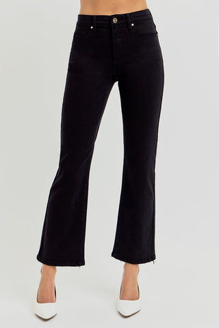 Black Cropped High Rise- Straight