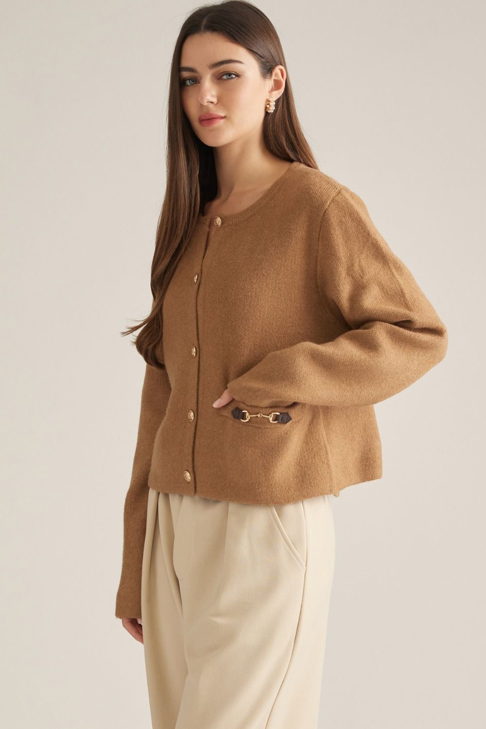 Blair Buckle Cardigan - Elk + Elm