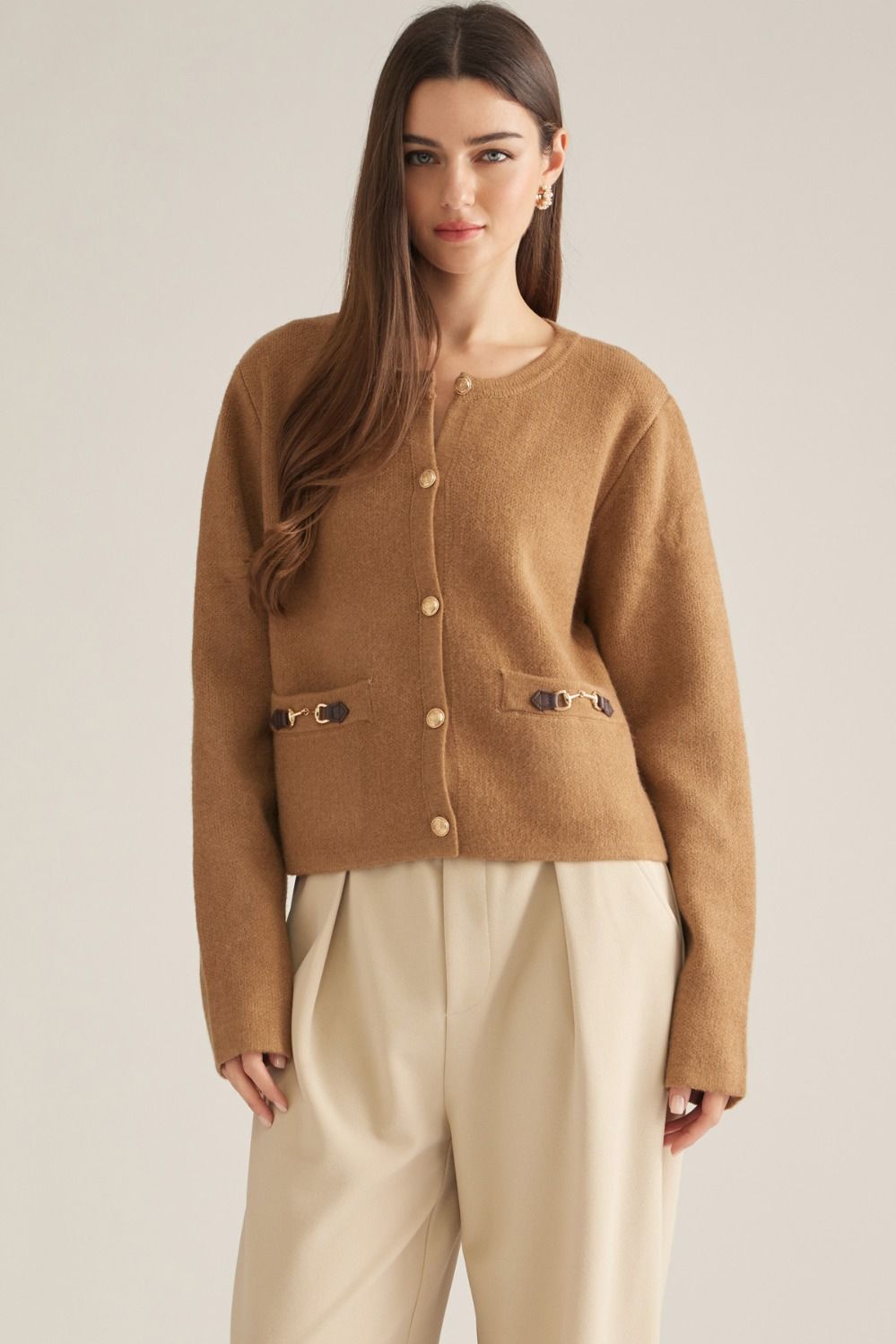 Blair Buckle Cardigan - Elk + Elm