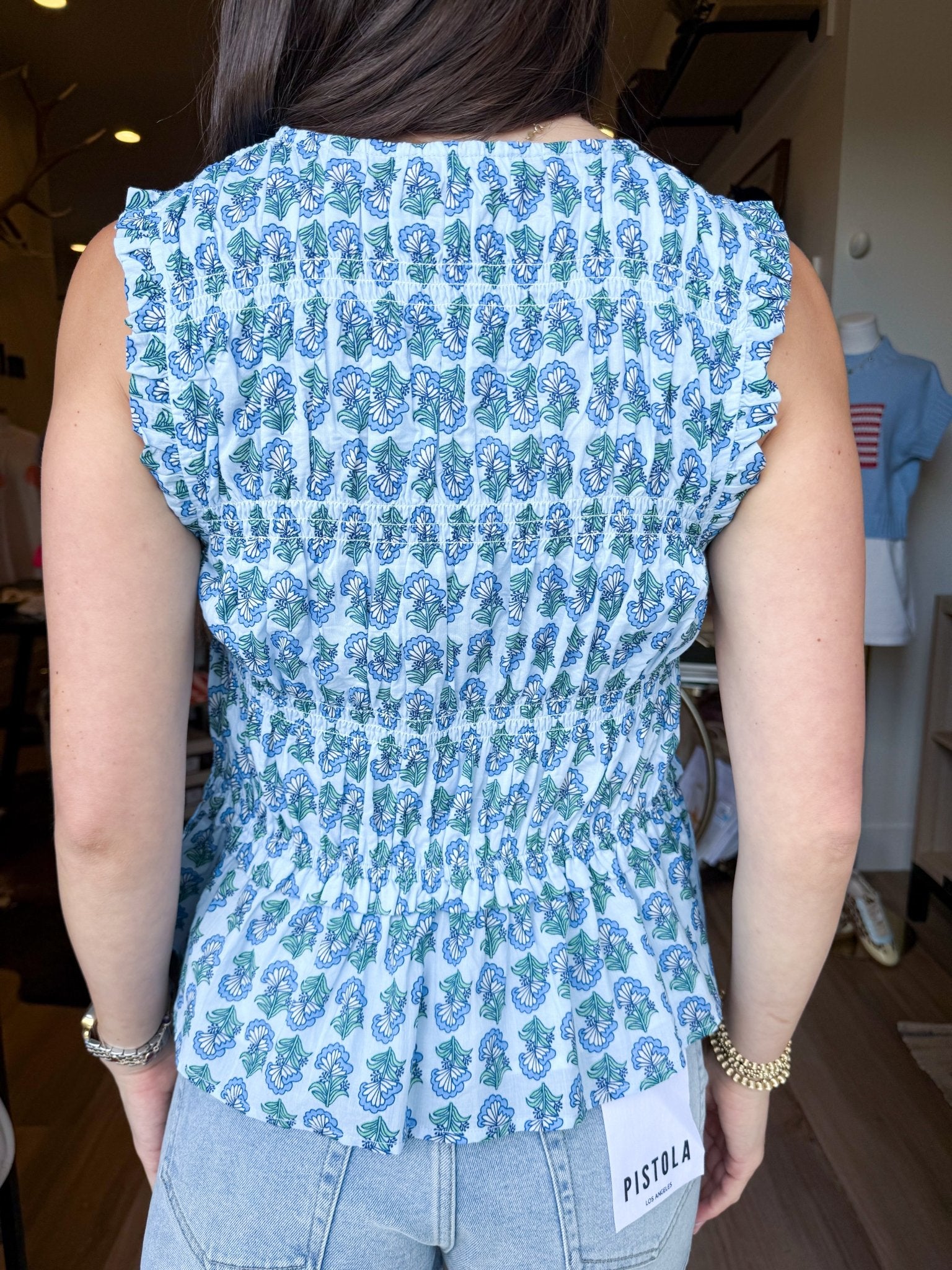 Bluebell Smocked Floral Top - Elk + Elm