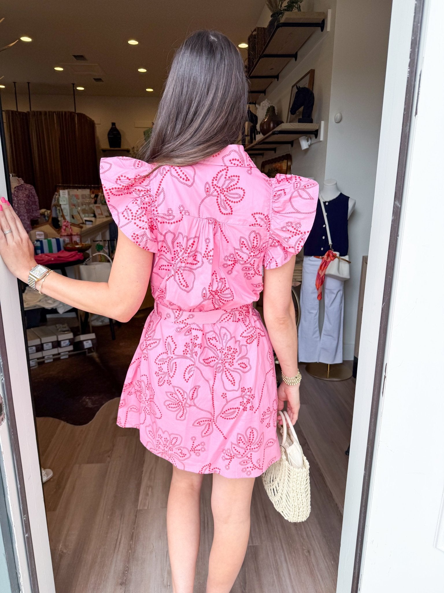 Blush Belted Mini Dress - Elk + Elm
