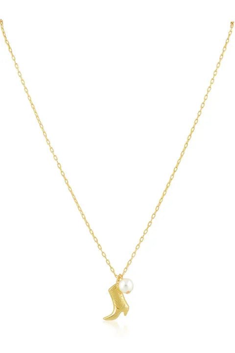 Boot and Pearl Necklace - Elk + Elm