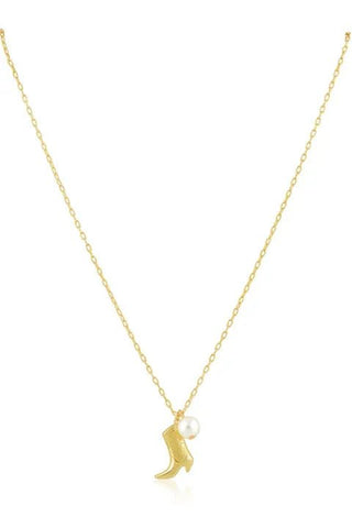 Boot and Pearl Necklace - Elk + Elm