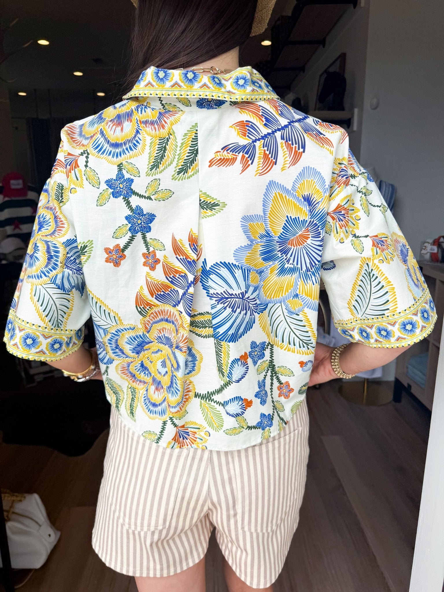 Botanical Split Neck Top - Elk + Elm