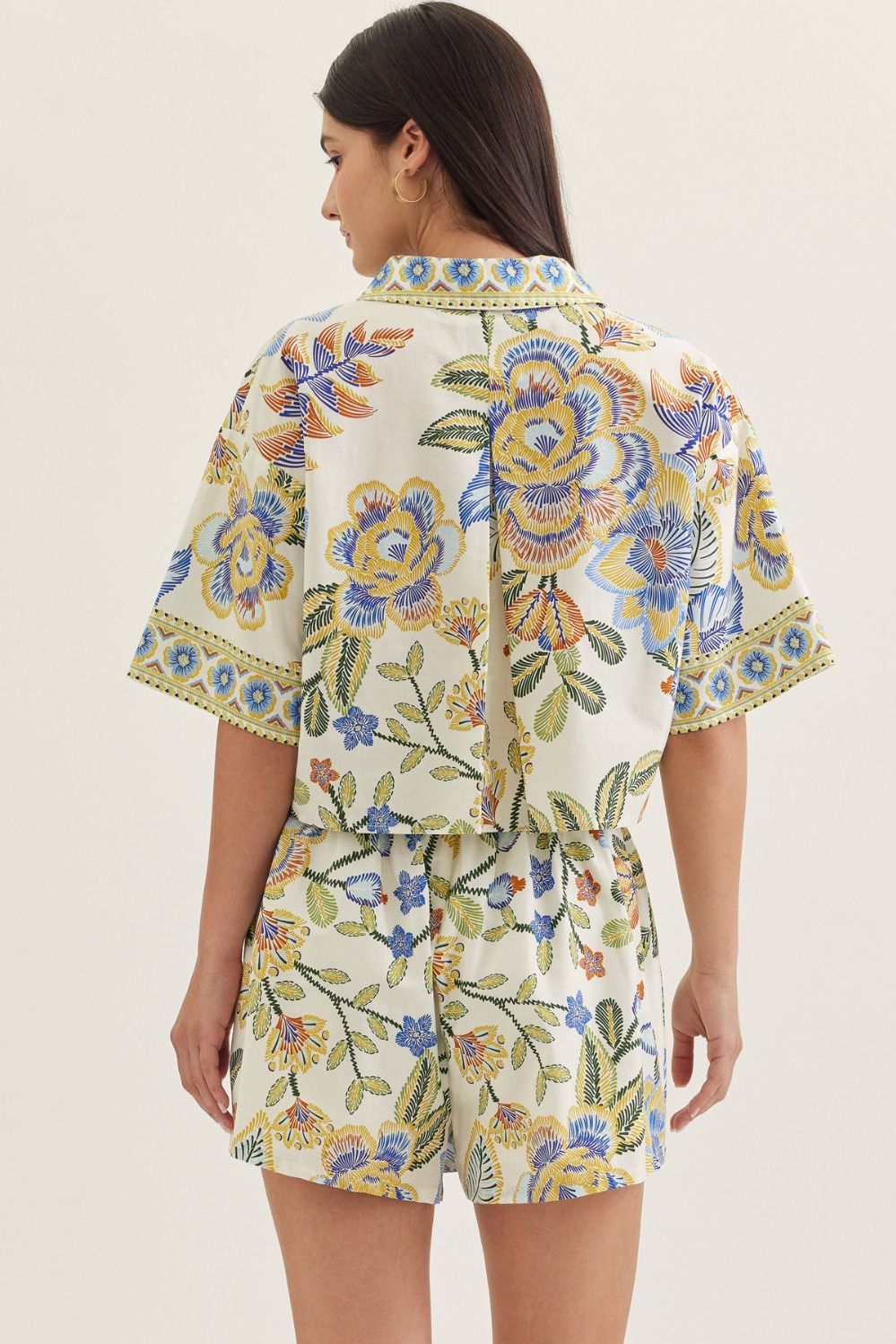 Botanical Split Neck Top - Elk + Elm