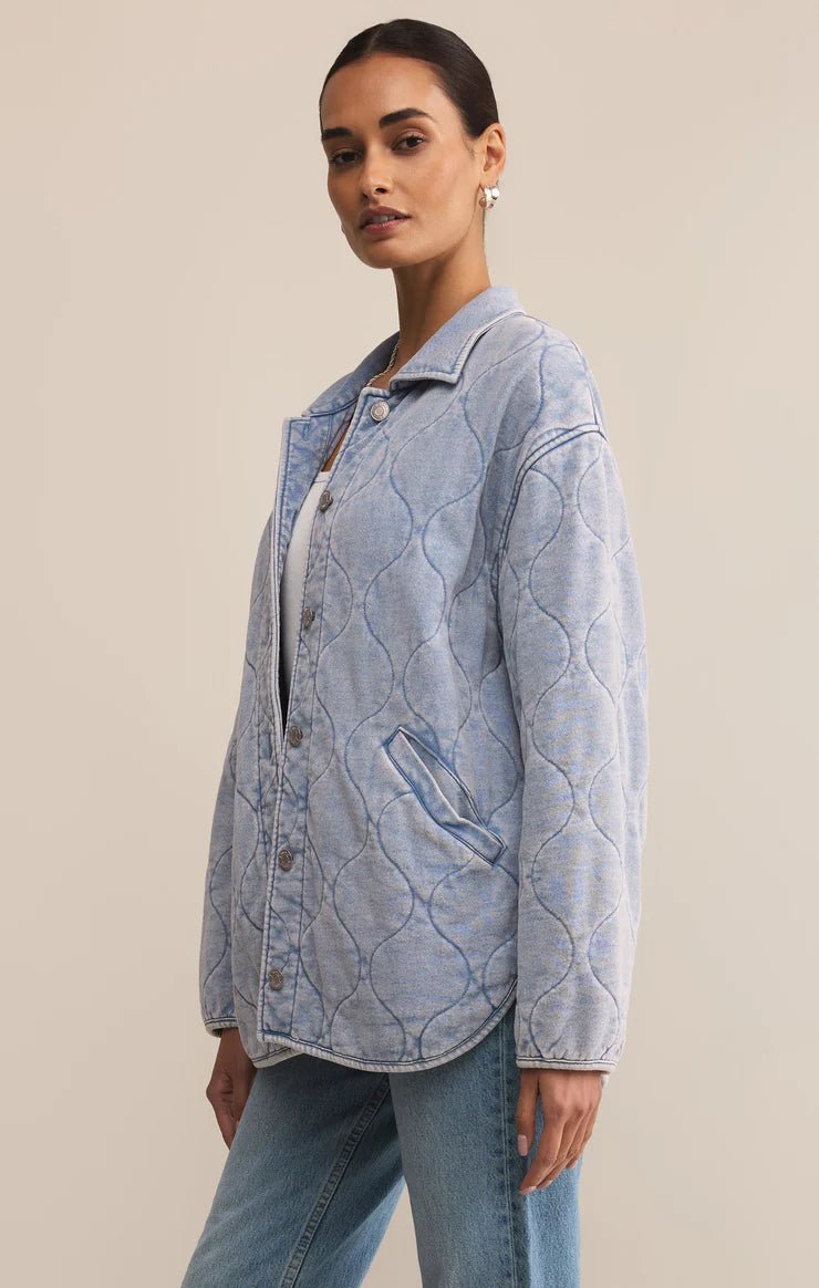 Boulder Knit Denim Jacket - Elk + Elm