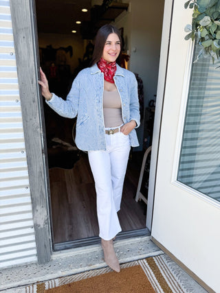 Boulder Knit Denim Jacket - Elk + Elm