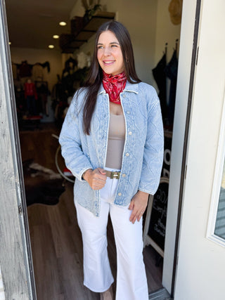 Boulder Knit Denim Jacket - Elk + Elm