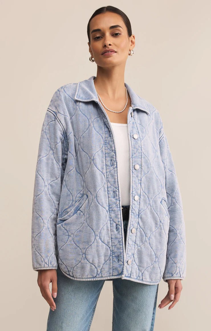 Boulder Knit Denim Jacket - Elk + Elm