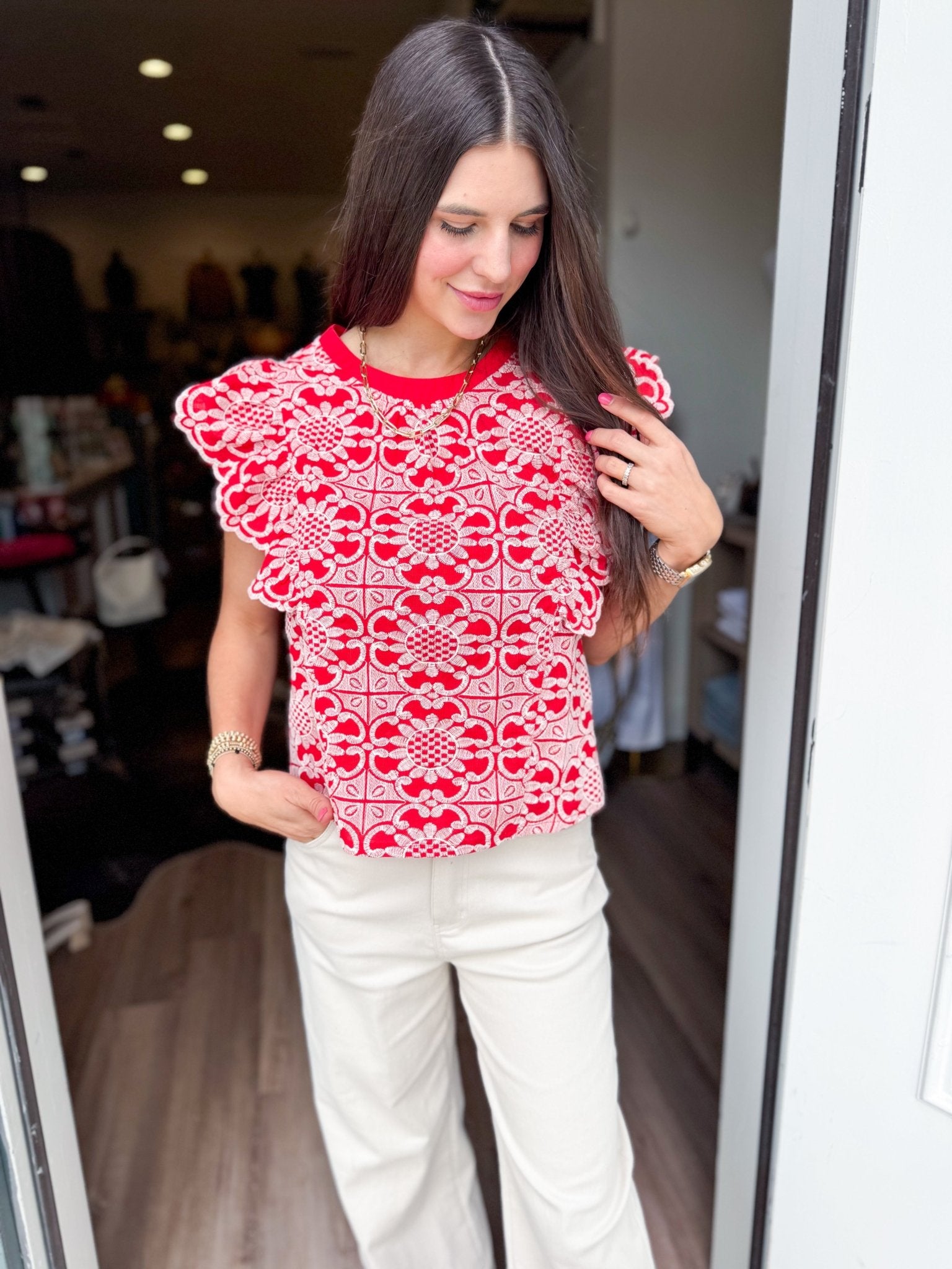 Breeze Ruffle Top - Elk + Elm