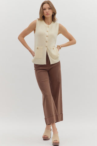 Cuffed Pant - Coffee