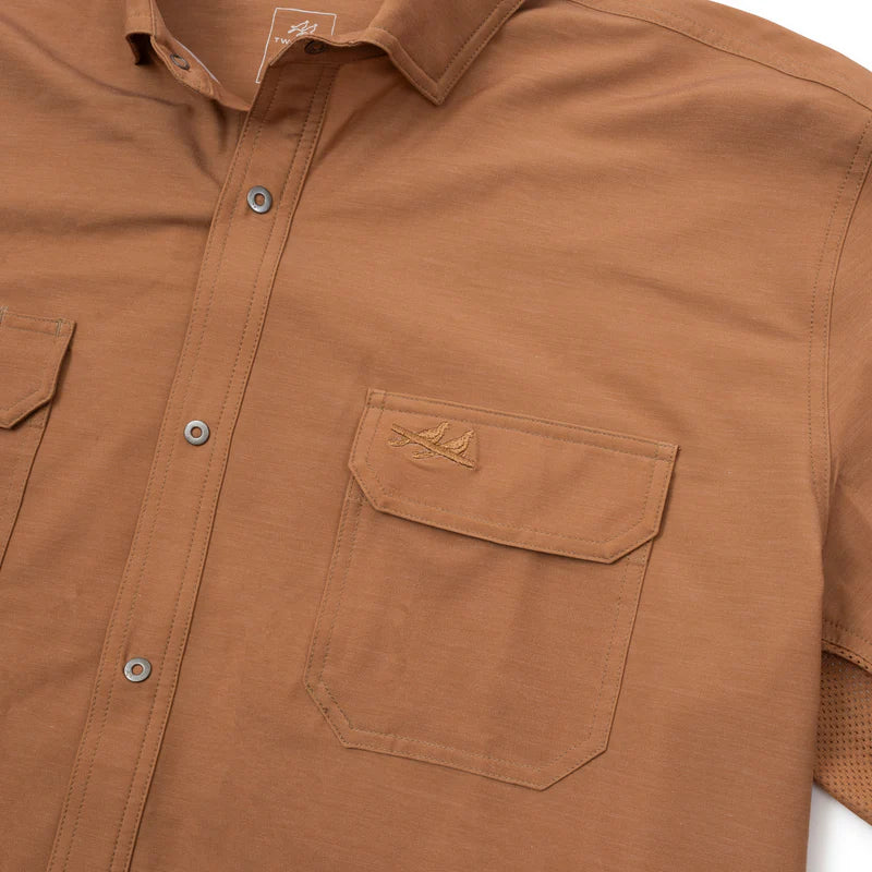 Rio SS Button Up Adobe Brown