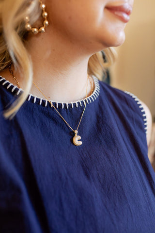 Bubble Initial Necklace - Elk + Elm