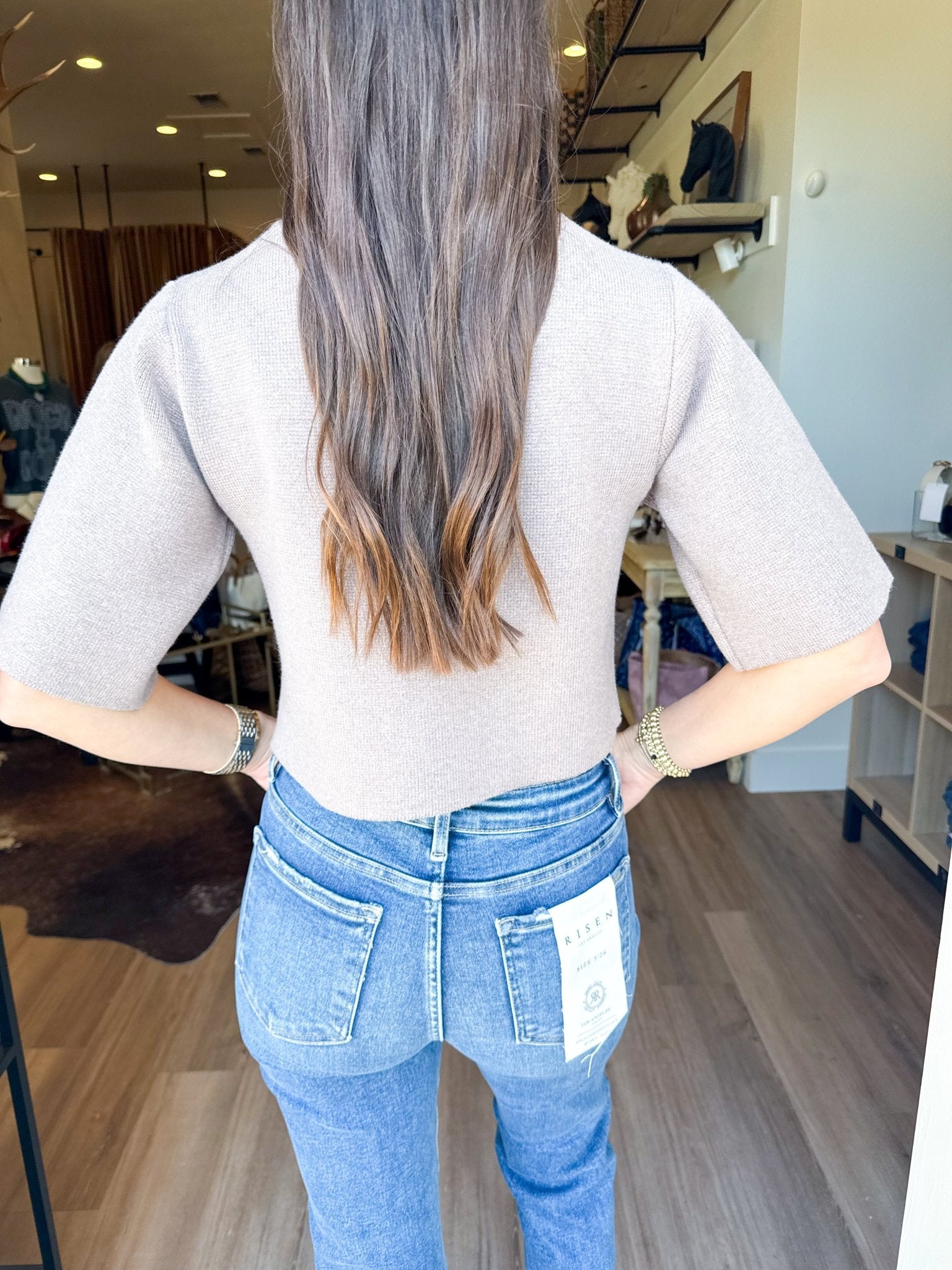 Camille Button Knit Jacket - Elk + Elm