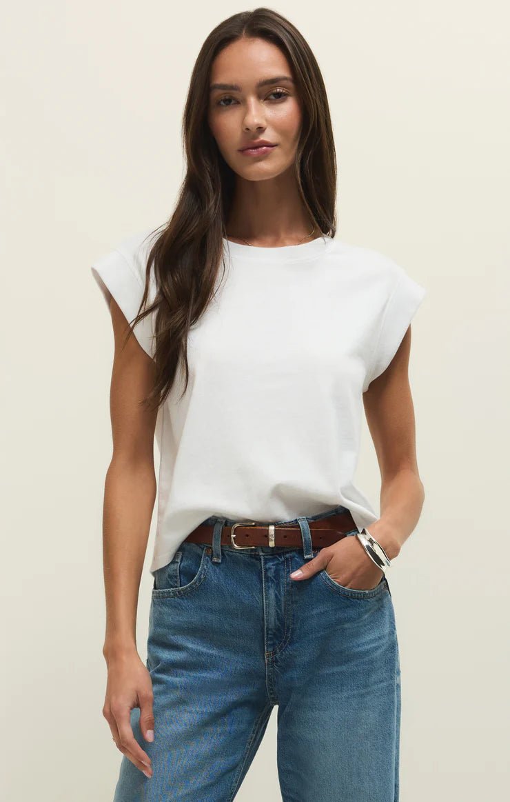 Camino Jersey Top - White - Elk + Elm