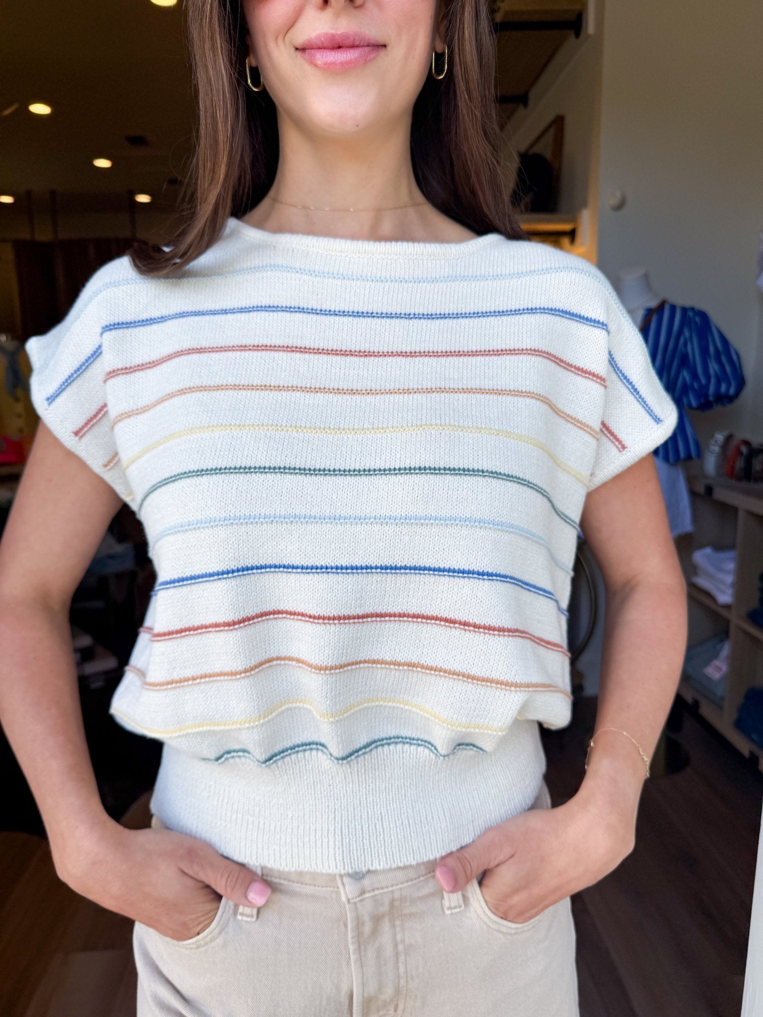 Candy Stripe Knit Top - Elk + Elm