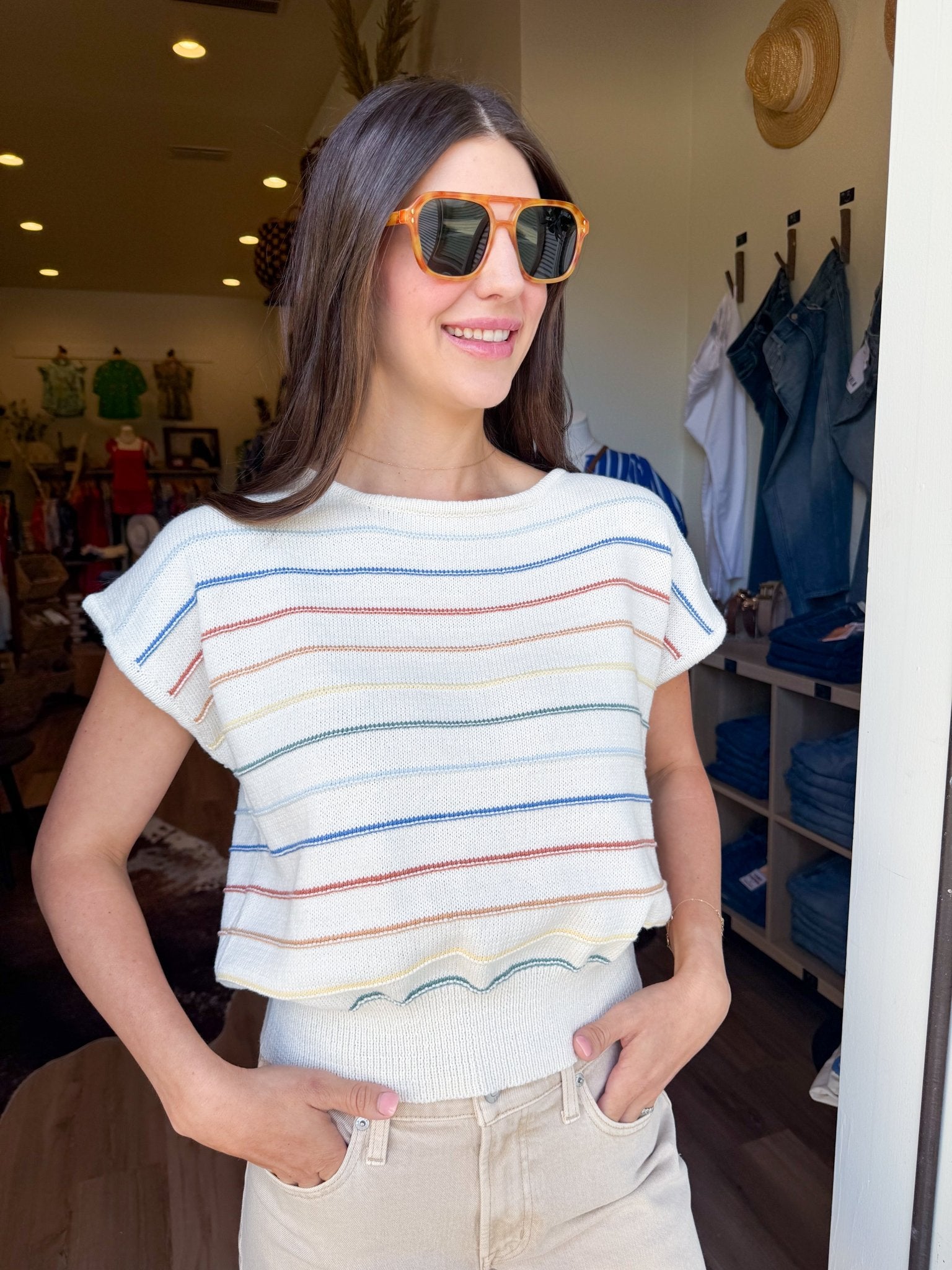 Candy Stripe Knit Top - Elk + Elm