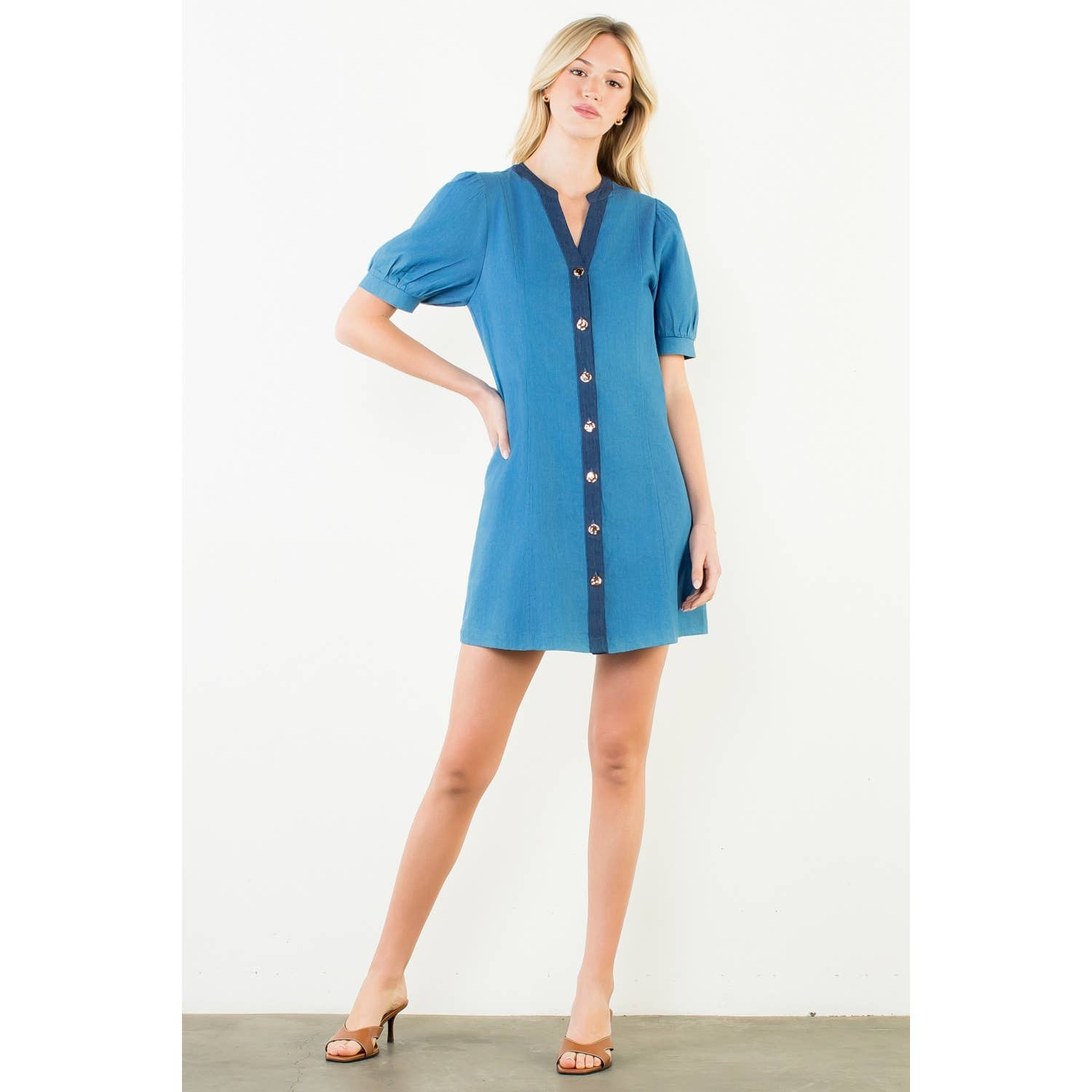 Cassidy Denim Mini Dress - Elk + Elm