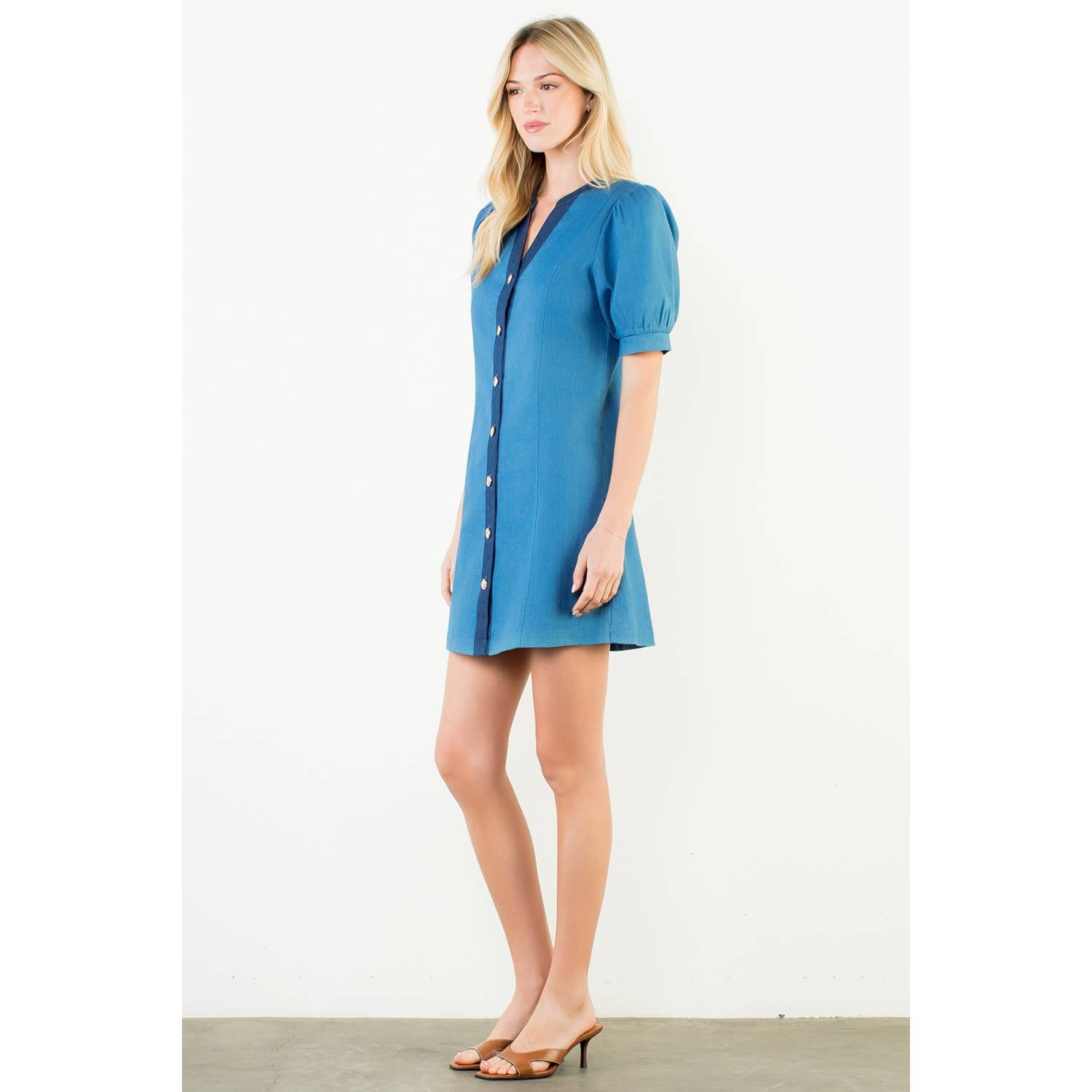Cassidy Denim Mini Dress - Elk + Elm