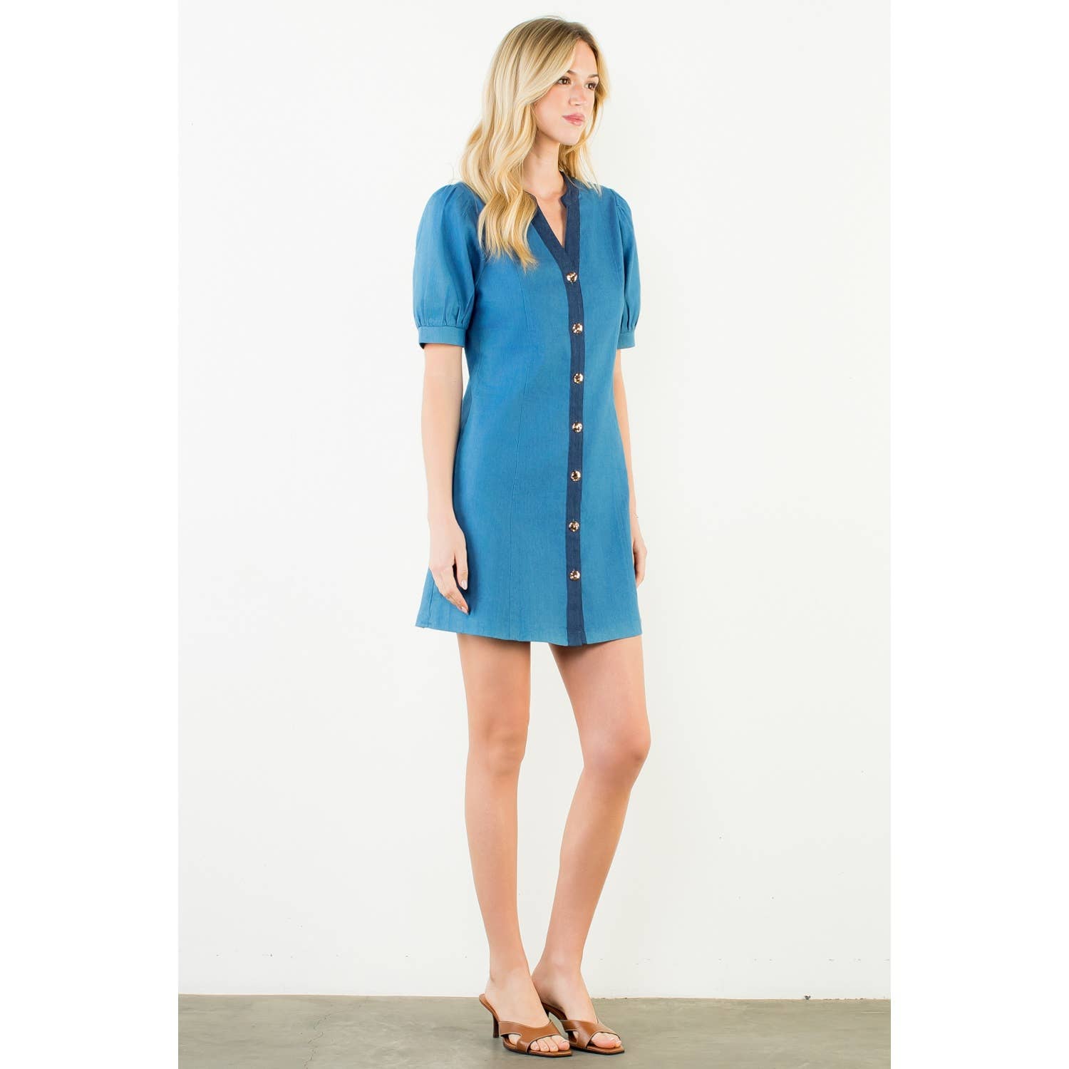 Cassidy Denim Mini Dress - Elk + Elm