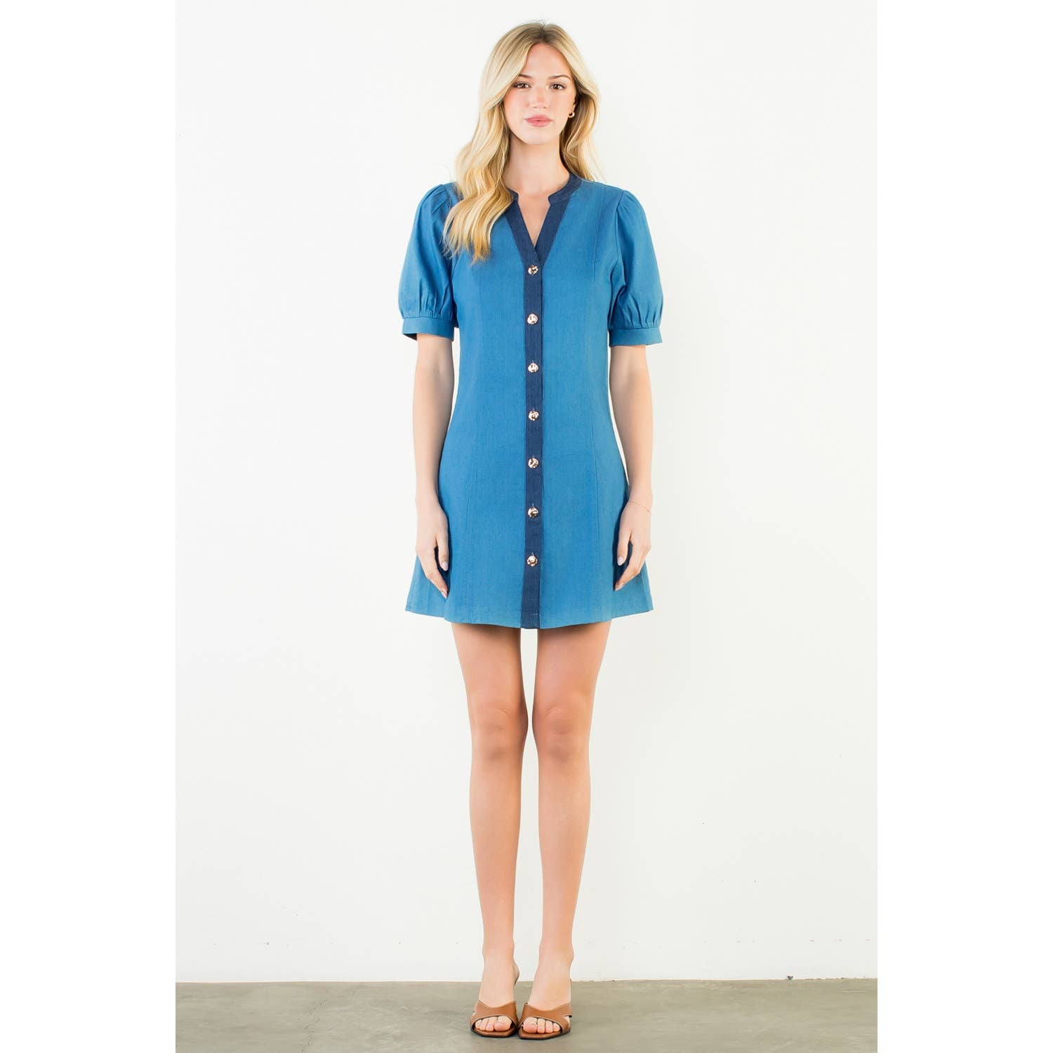 Cassidy Denim Mini Dress - Elk + Elm