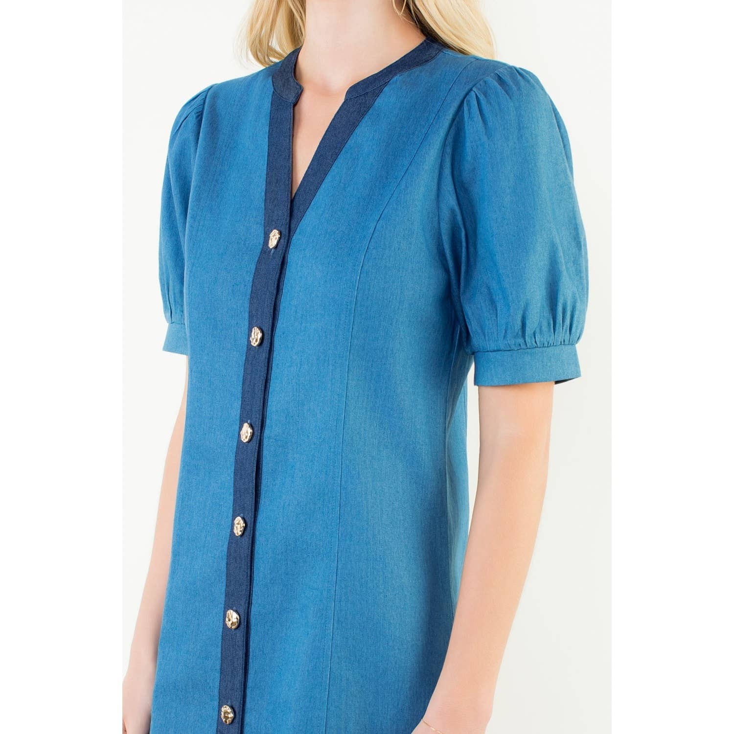 Cassidy Denim Mini Dress - Elk + Elm