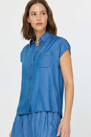 Chambray Button Down Top