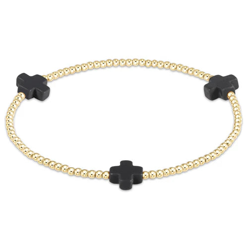 eNewton Signature Cross Small Gold Bracelet