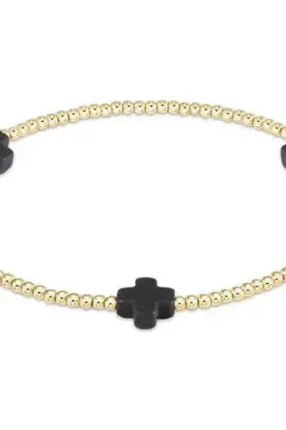 eNewton Signature Cross Small Gold Bracelet