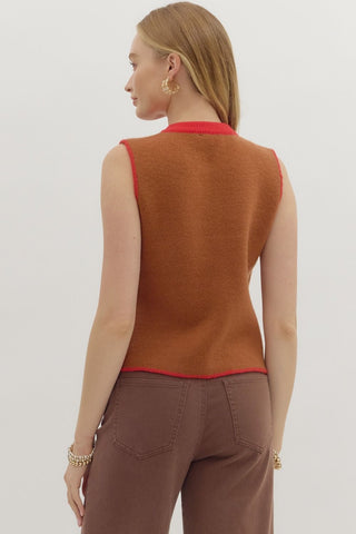 Chase Sweater Vest - Brown