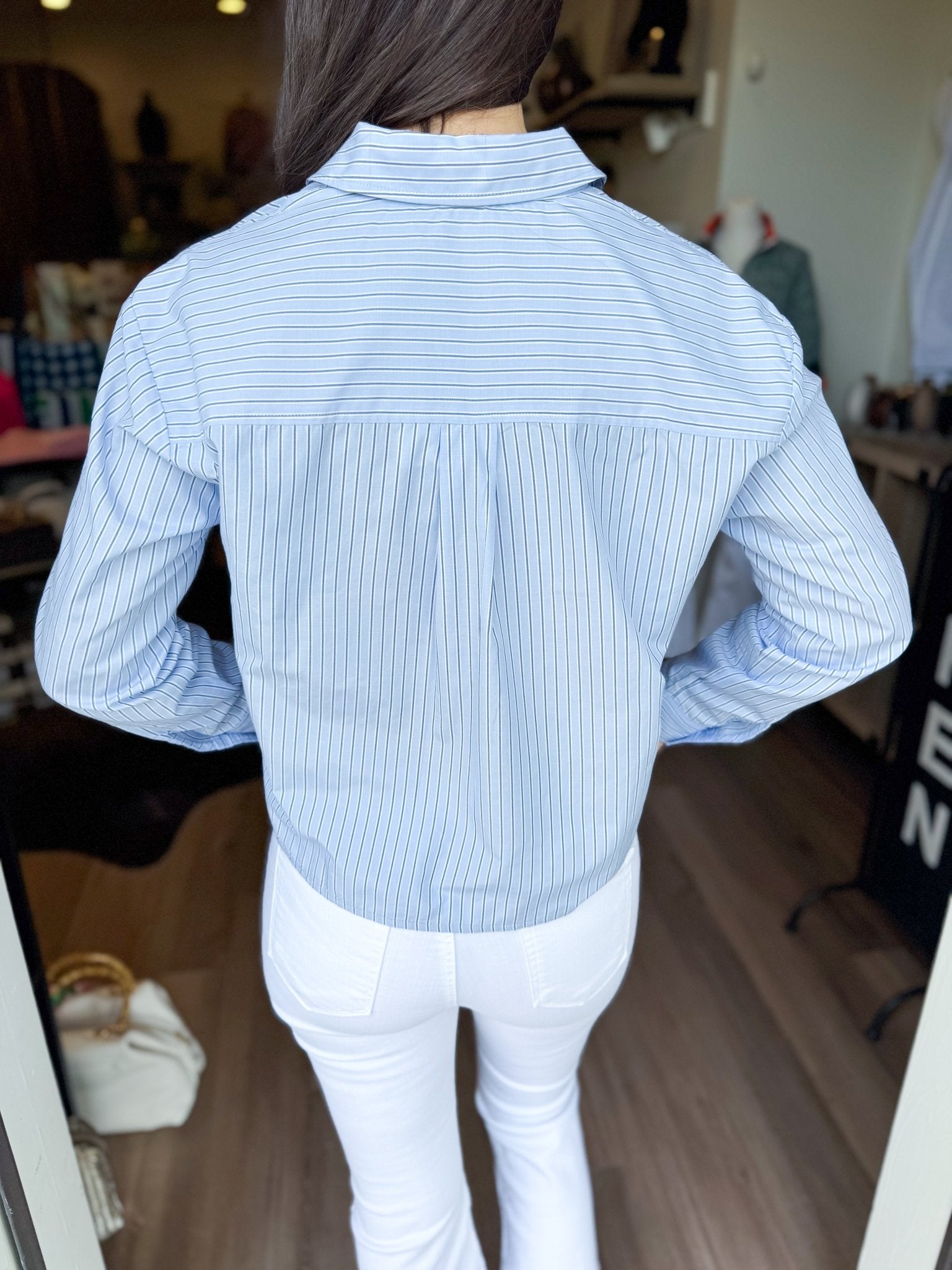 Classic Blue Pinstripe Button - Down Shirt - Elk + Elm