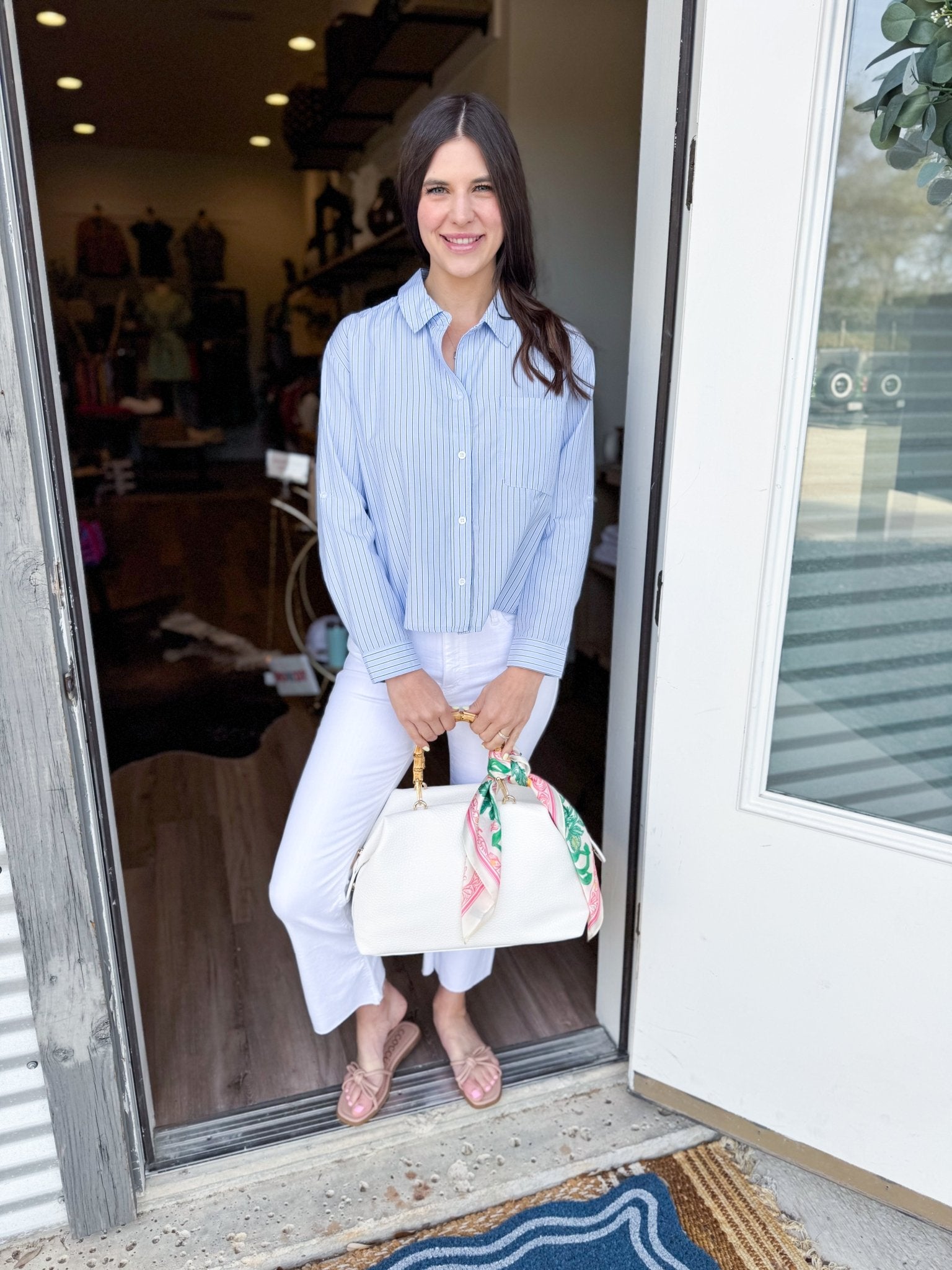 Classic Blue Pinstripe Button - Down Shirt - Elk + Elm