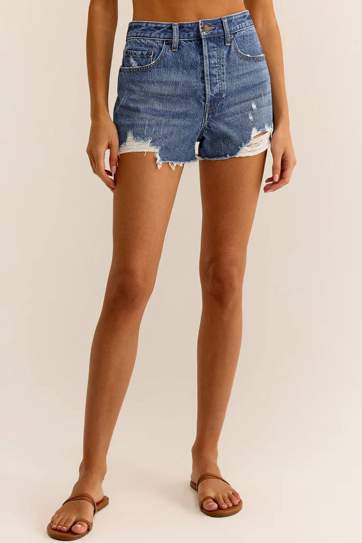 Classic Hi - Rise Denim Short - Elk + Elm