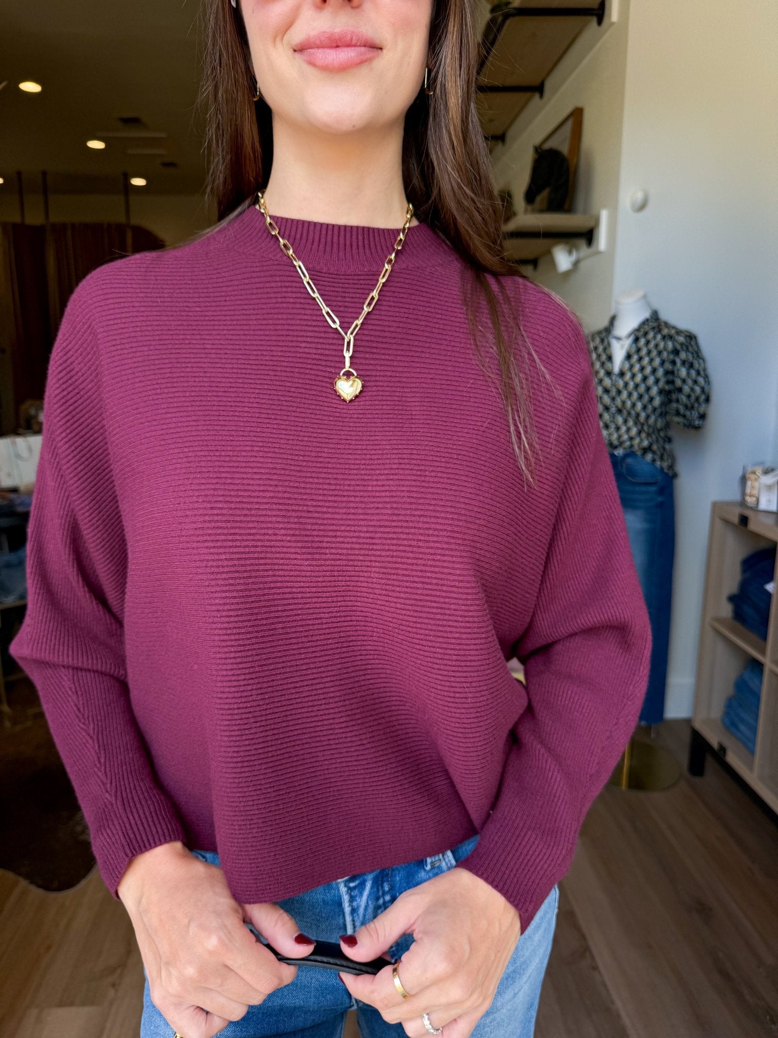 Cloudline Knit Top - Wine - Elk + Elm