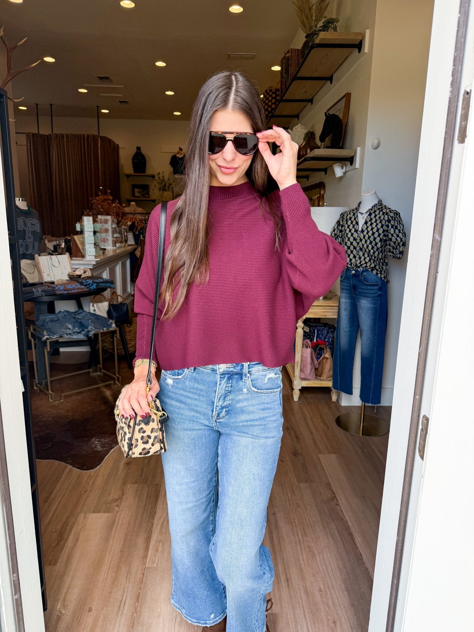 Cloudline Knit Top - Wine - Elk + Elm