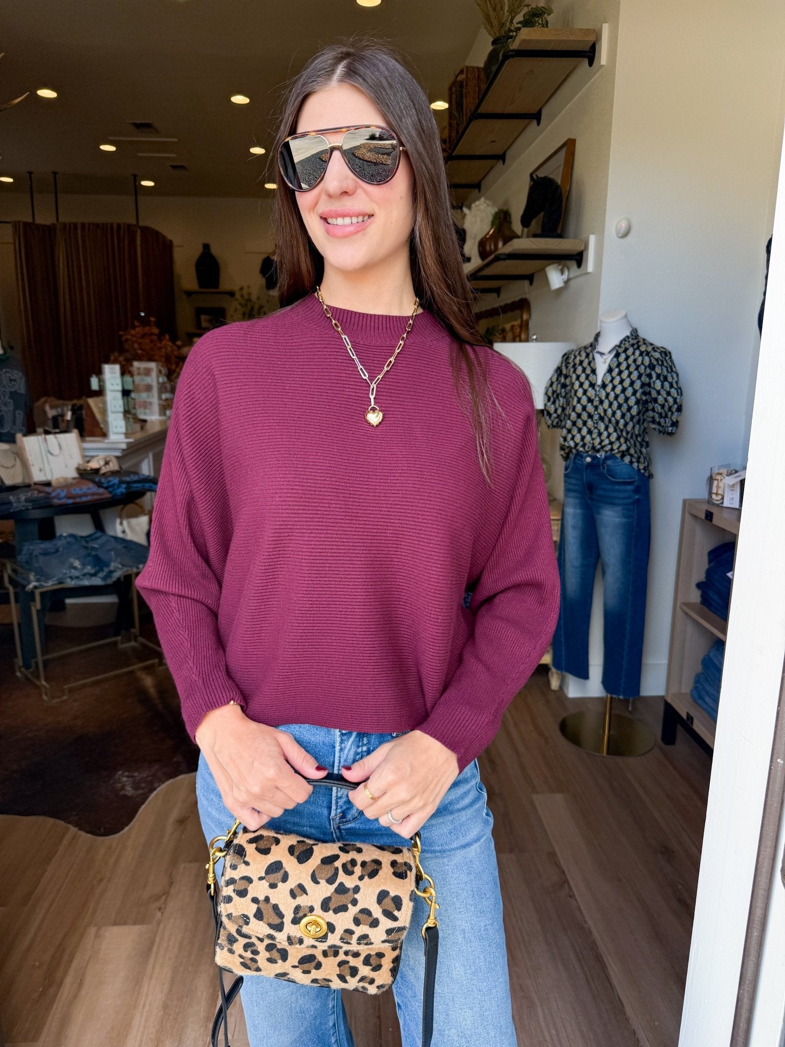 Cloudline Knit Top - Wine - Elk + Elm