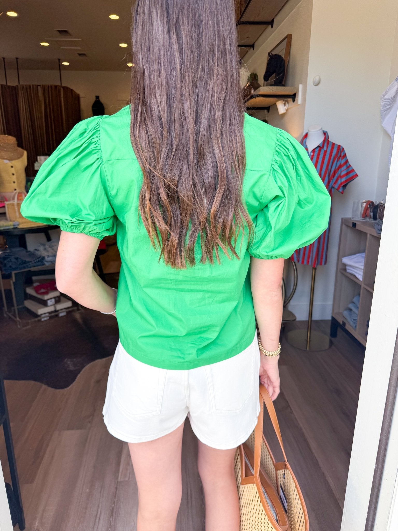 Clover Puff Ruffle Blouse - Elk + Elm