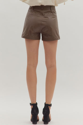 Espresso PU Shorts