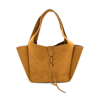 BC Suede Tote Bag - Cognac
