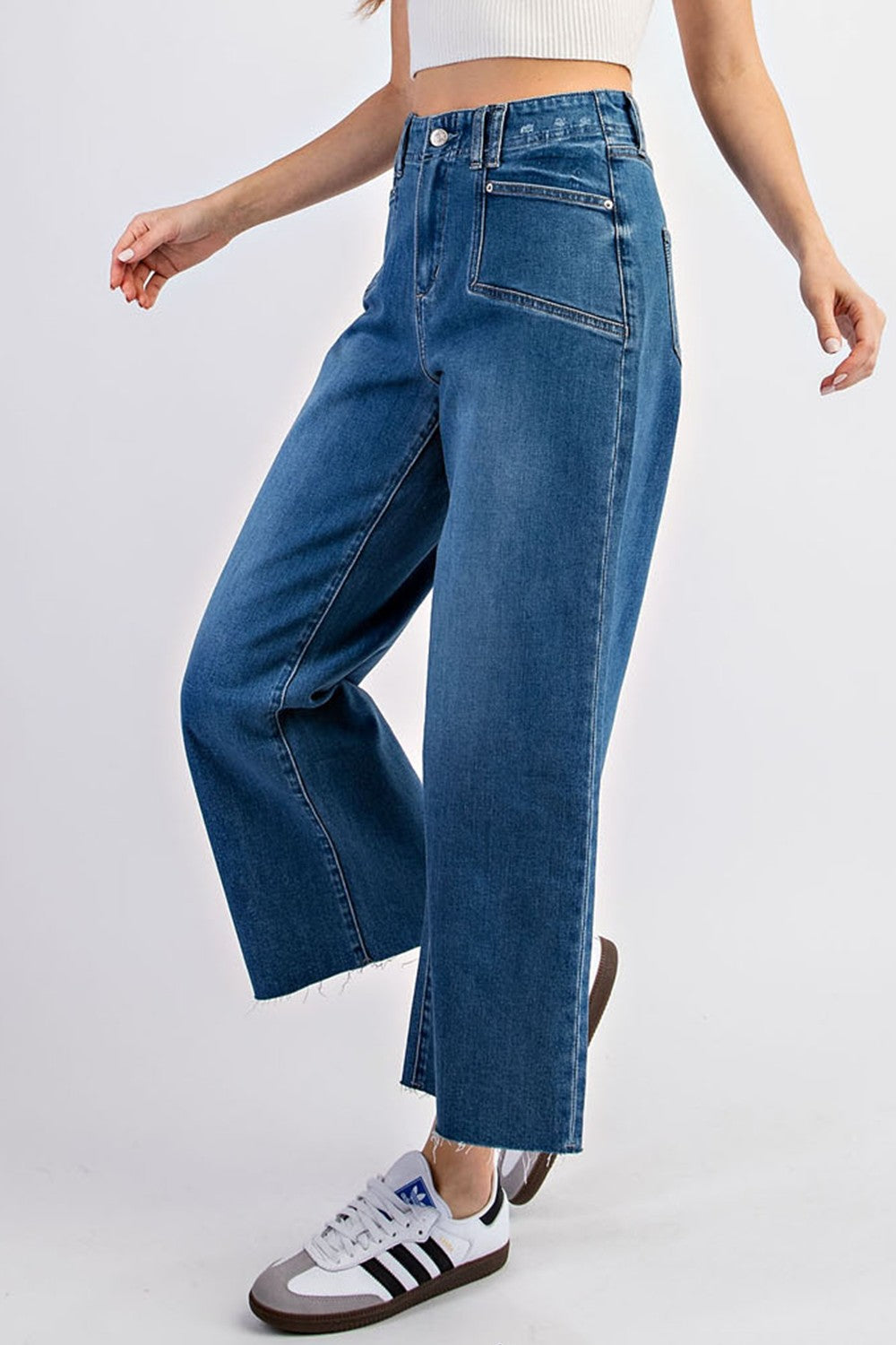 Cropped Denim Straight Leg