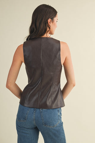 Dark Oak PU Vest