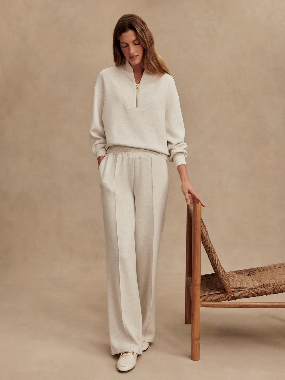 Davidson Sweat - Ivory Marl - Elk + Elm